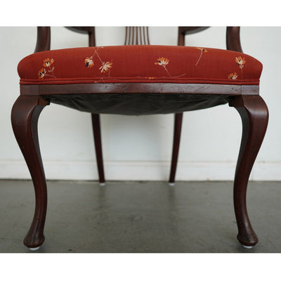 Vintage Mahogany Lyre-Back Armchair