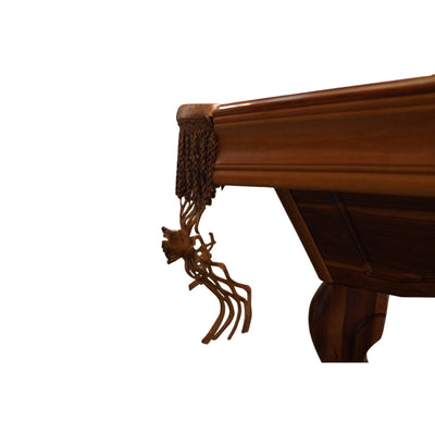 Solid Wood Pool Table – Ornate Carved Legs – 3-Piece Slate