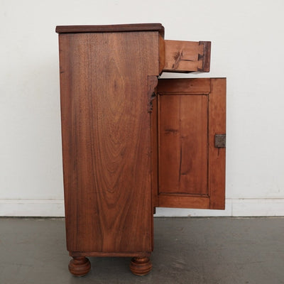 Antique Carved Walnut Bedside Cabinet