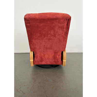 Vintage Rattan Swivel Glider Recliner