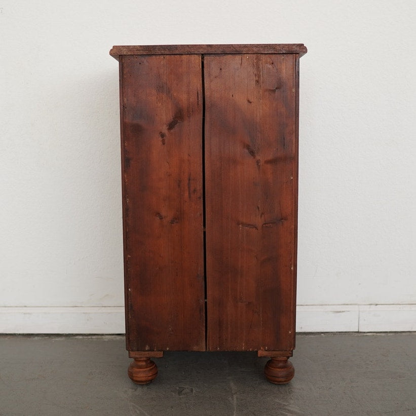 Antique Carved Walnut Bedside Cabinet
