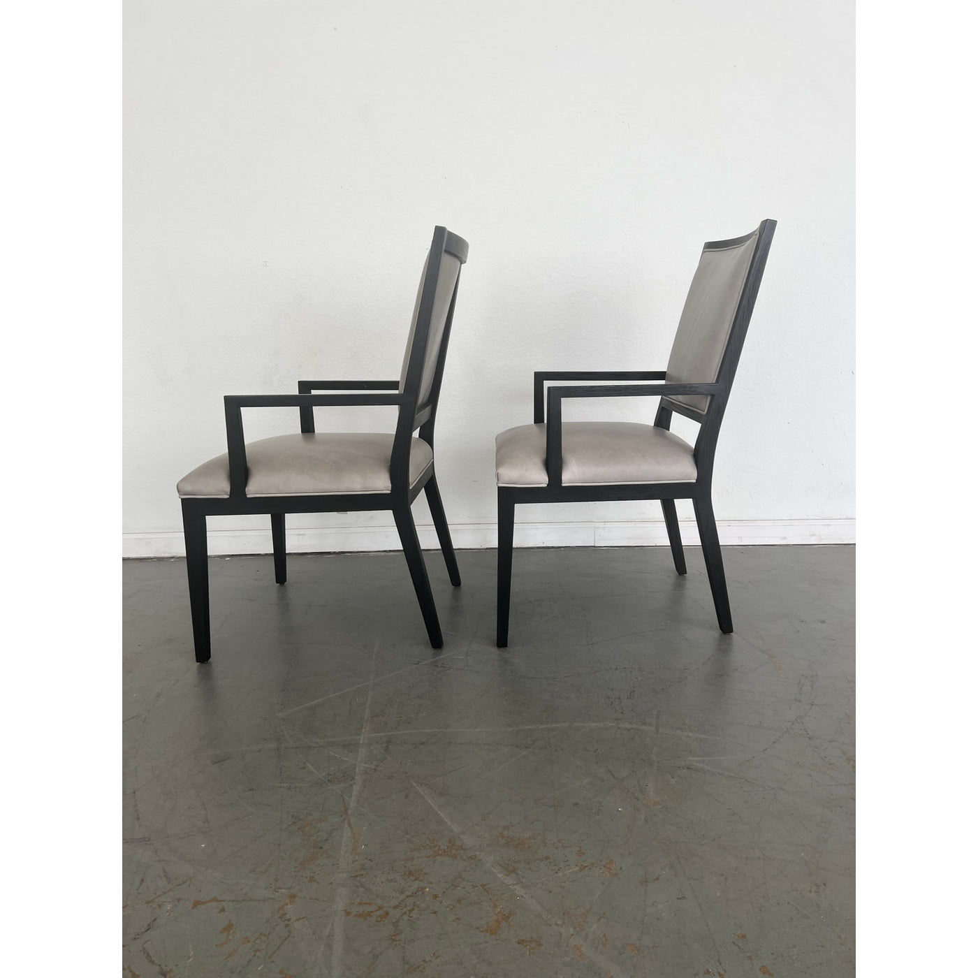 Restoration Hardware French Contemporary Leather Armchairs (Set of 2)