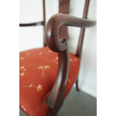 Vintage Mahogany Lyre-Back Armchair