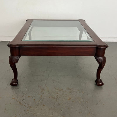 Vintage Henkel Harris Ball & Claw Carved Mahogany Coffee Table