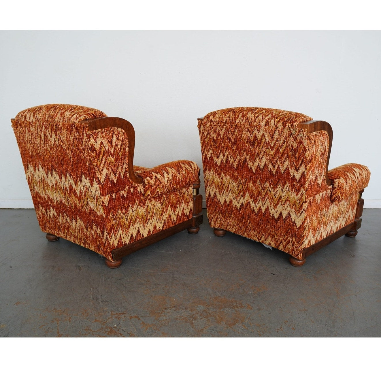 Vintage Riverside Upholstery Lounge Chairs & Ottomans (Set of 4)