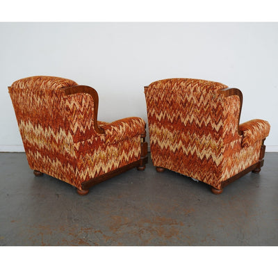 Vintage Riverside Upholstery Lounge Chairs & Ottomans (Set of 4)