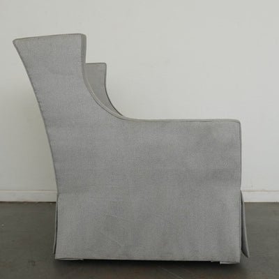 Upholstered Swivel Armchair & Ottoman