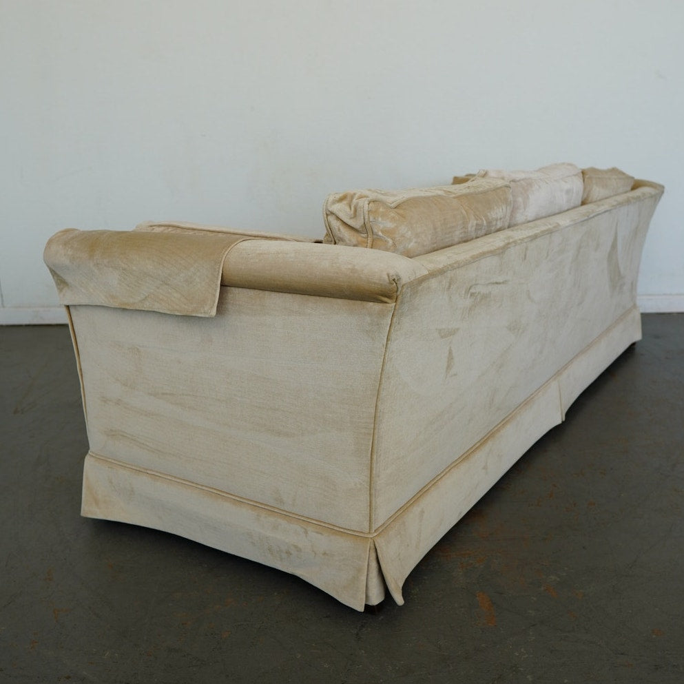 Vintage Drexel Heritage Skirted Velvet Sofa