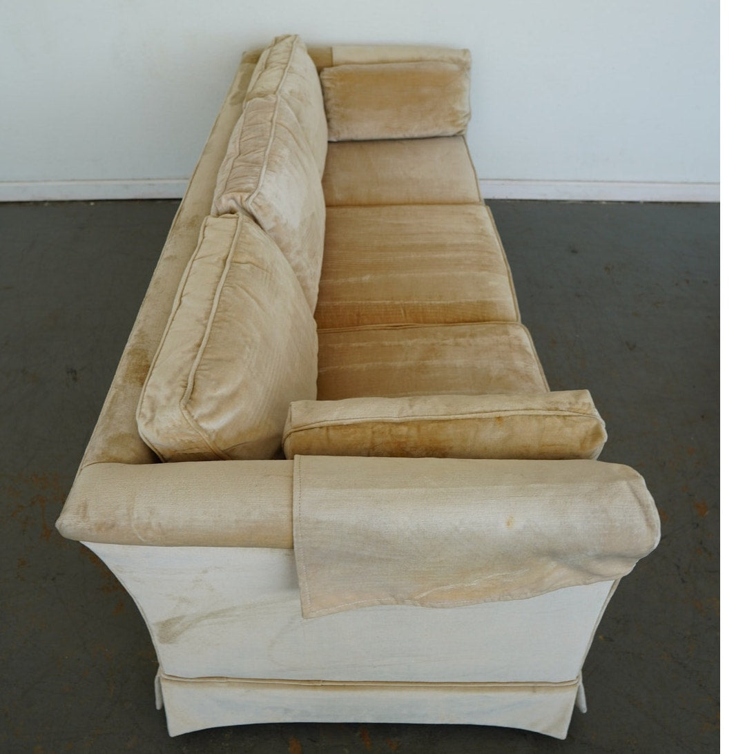 Vintage Drexel Heritage Skirted Velvet Sofa