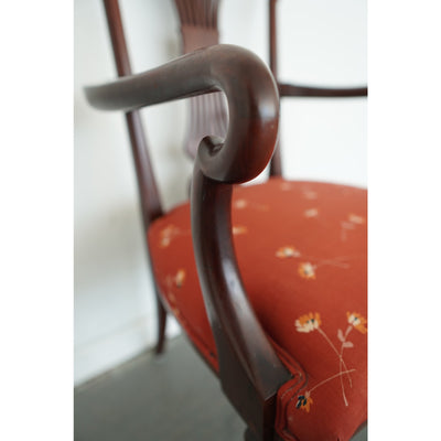 Vintage Mahogany Lyre-Back Armchair