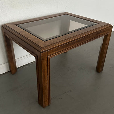 Vintage Drexel Heritage Accolade Collection Glass-Top End Table
