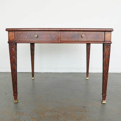 Maitland Smith Green Leather Top Game Table