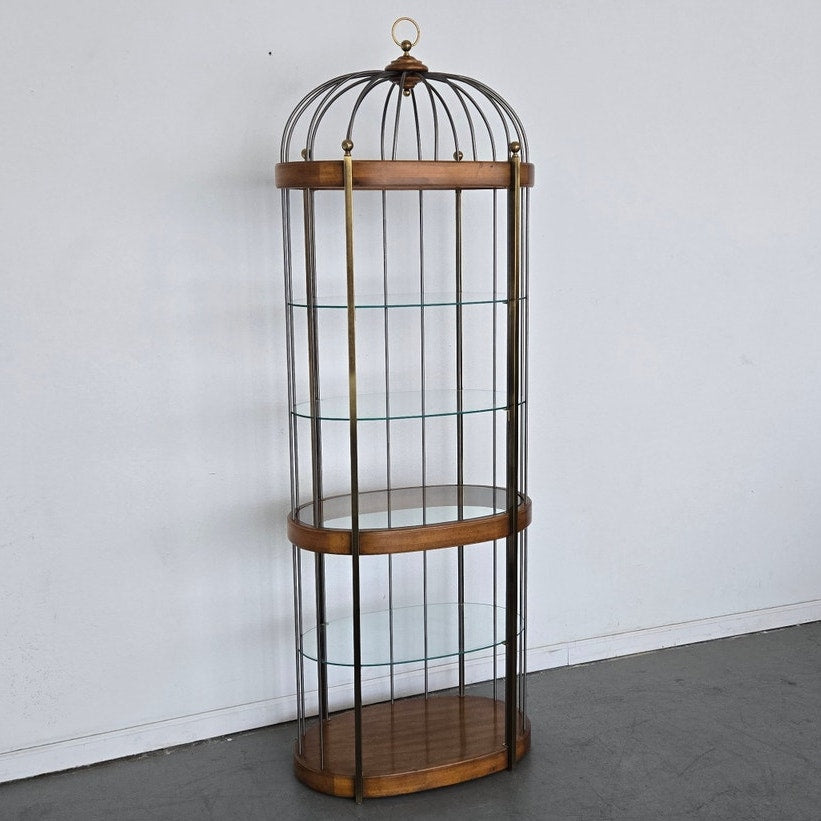 Vintage Birdcage-Style Curio Cabinet