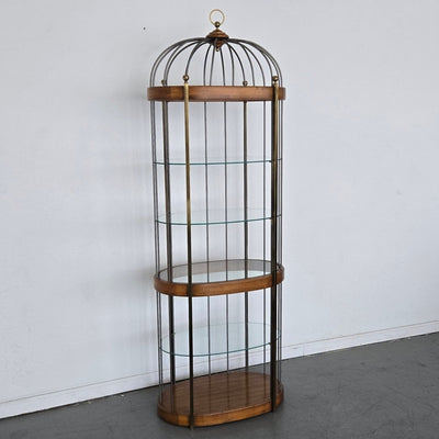 Vintage Birdcage-Style Curio Cabinet