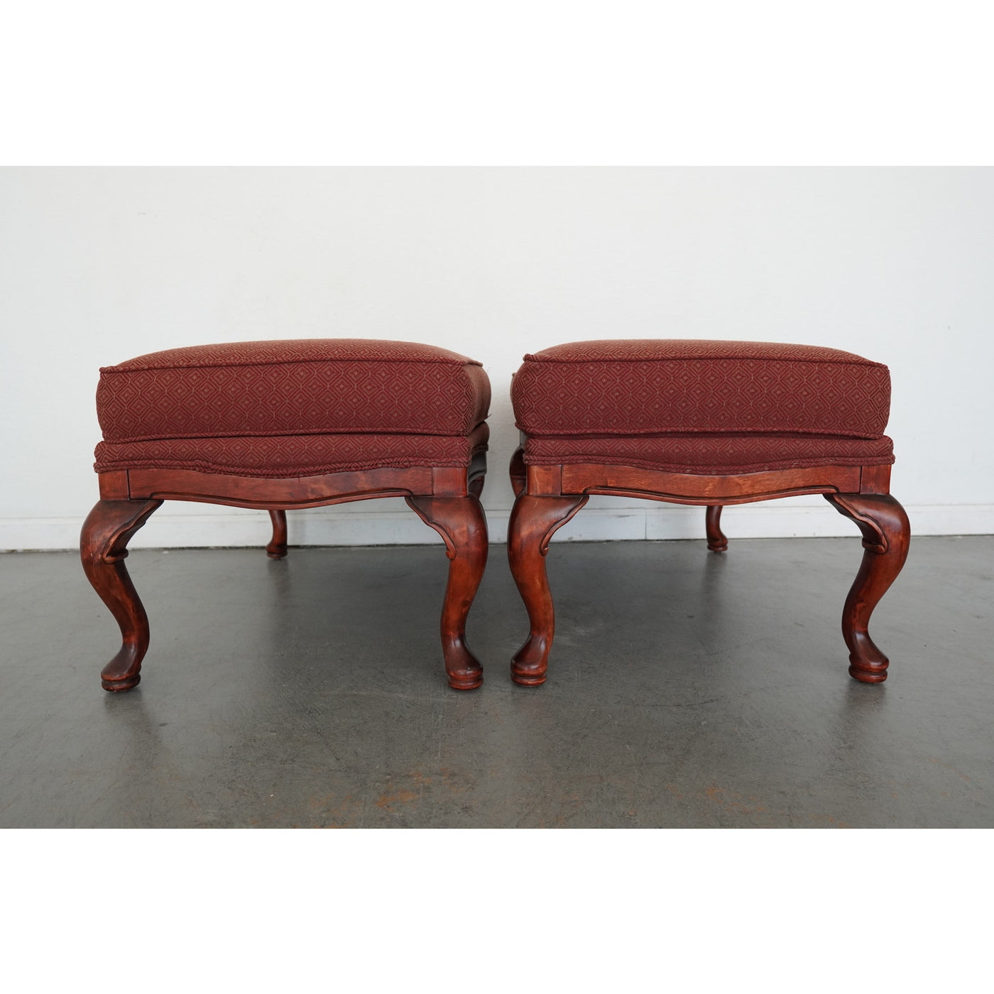 Vintage Bassett French Provincial Lounge Chairs & Ottomans (Set of 4)