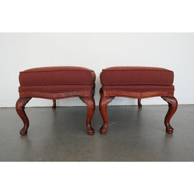 Vintage Bassett French Provincial Lounge Chairs & Ottomans (Set of 4)