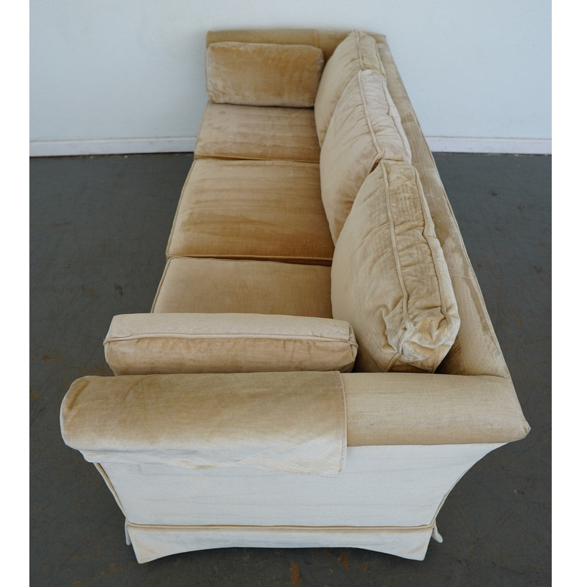 Vintage Drexel Heritage Skirted Velvet Sofa