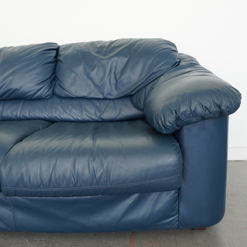 Vintage Viewpoint Leather Works Leather Sofa