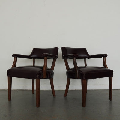 Hickory Leather Co. Burgundy Arm Chairs (Set of 2)