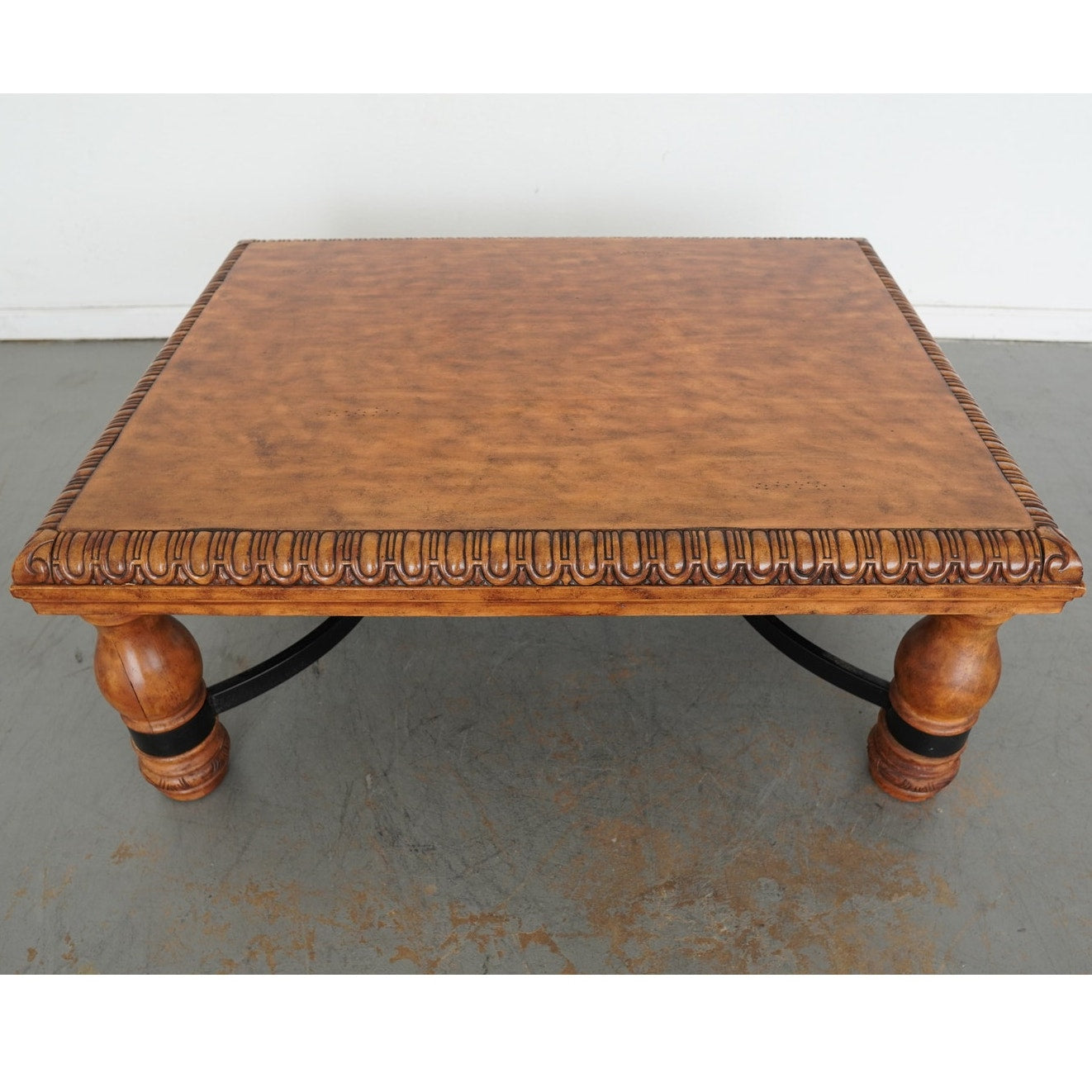 Ethan Allen Square Carved Coffee Table