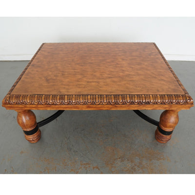 Ethan Allen Square Carved Coffee Table