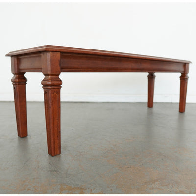 Wood and Travertine Inlay Bench