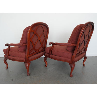 Vintage Bassett French Provincial Lounge Chairs & Ottomans (Set of 4)