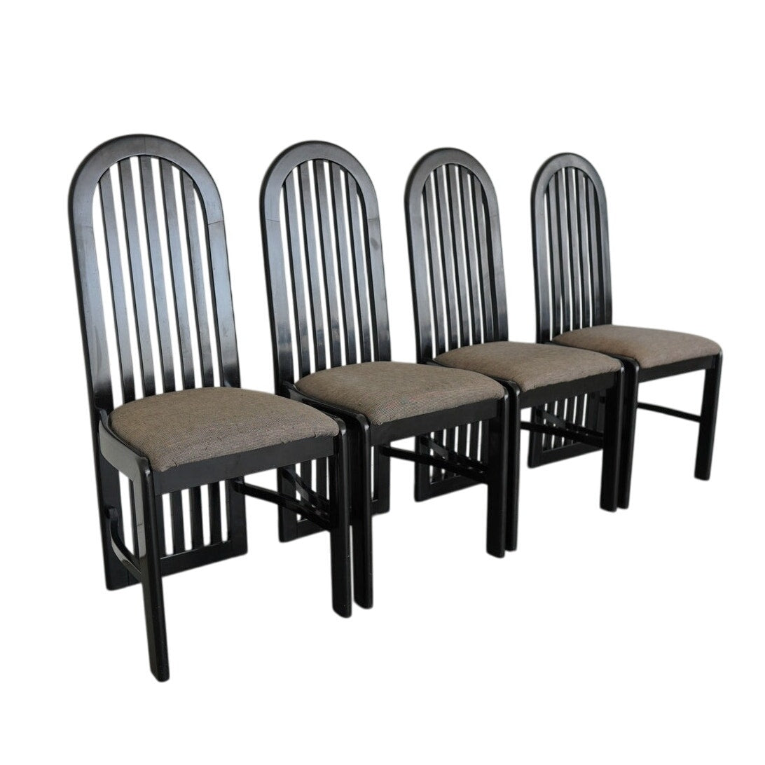 Vintage Pallavisini Italian Modern High-Back Dining Chairs (Set of 4)