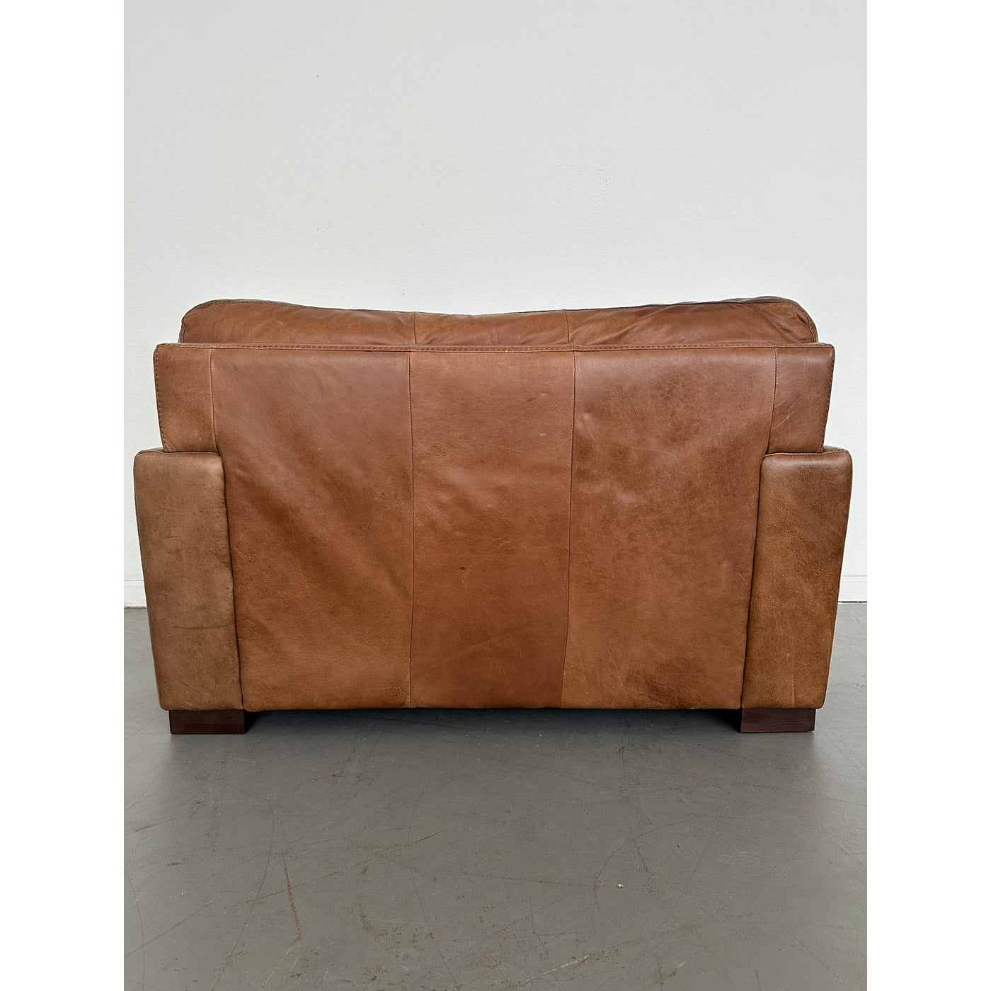 Softline Leather Chair & a Half and Ottoman