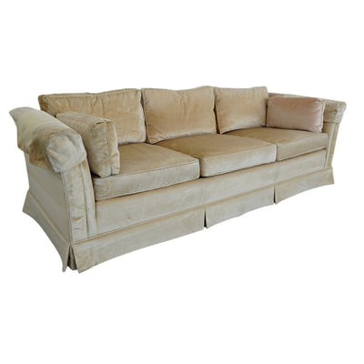 Vintage Drexel Heritage Skirted Velvet Sofa