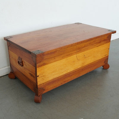 Vintage Rustic Pine Blanket Chest
