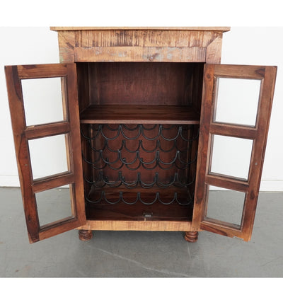 European Reclaimed Wood Wine Cabinet