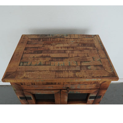 European Reclaimed Wood Wine Cabinet