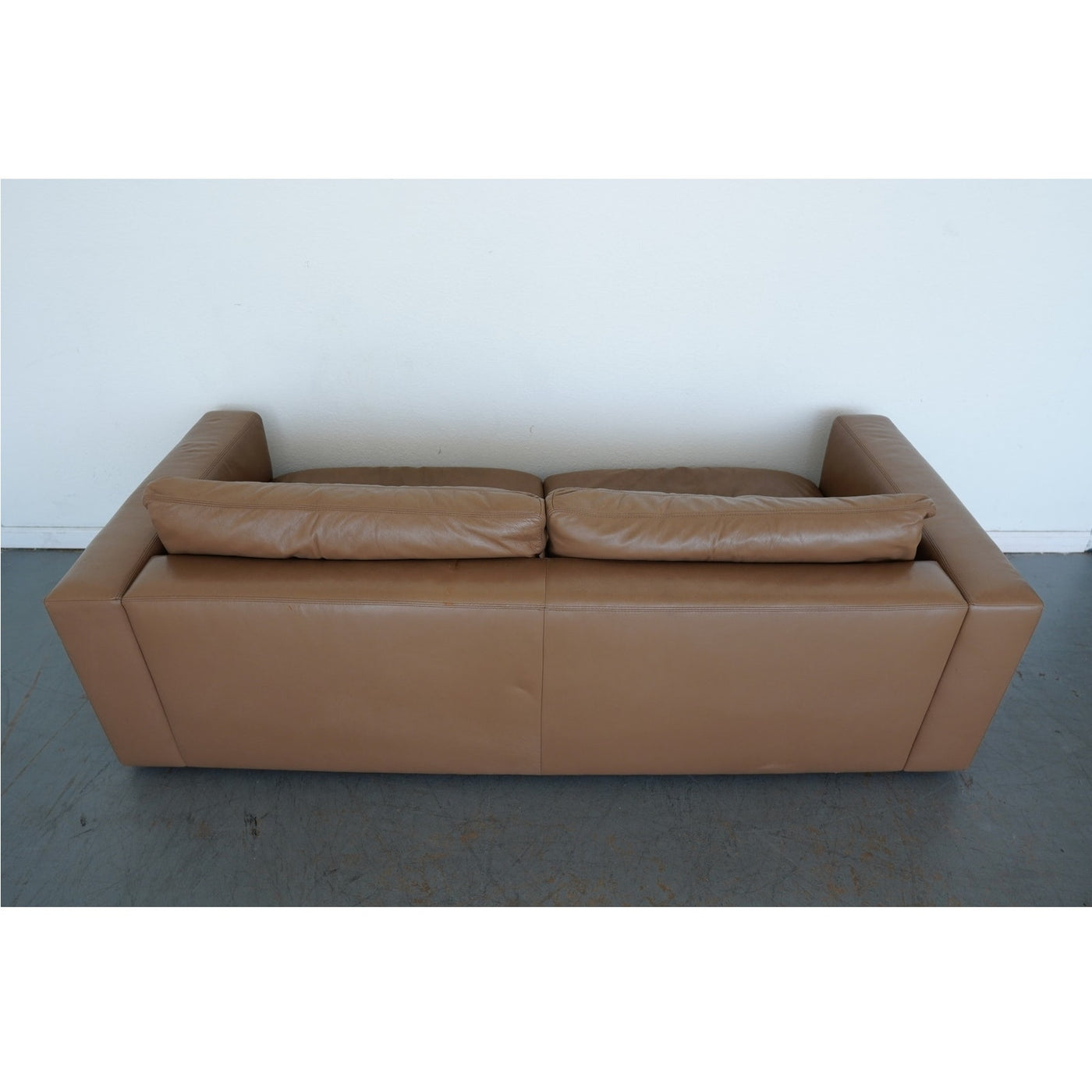 Design Within Reach Reid Leather Sofa & Ottoman