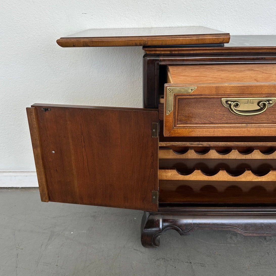 Vintage Broyhill Ming Dynasty Premier Collection Flip-Top Buffet Bar Cabinet