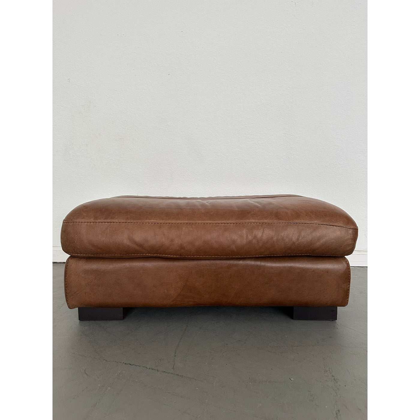 Softline Leather Chair & a Half and Ottoman