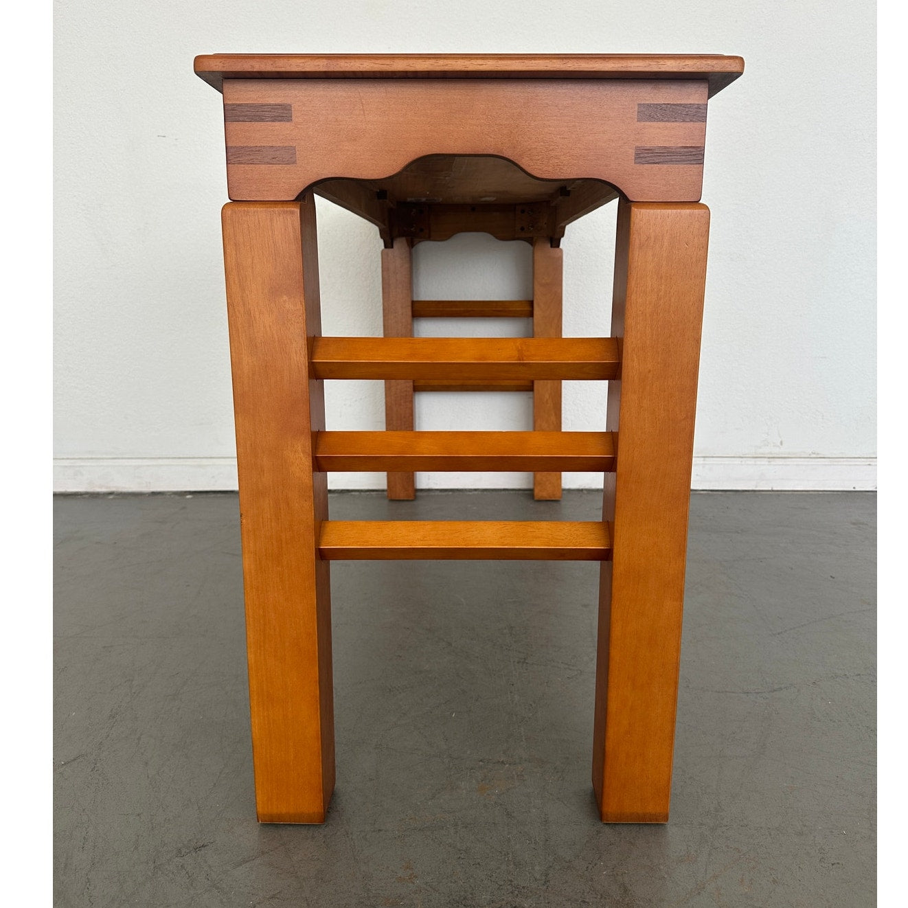 Mixed Wood Console Table with Inlay Top