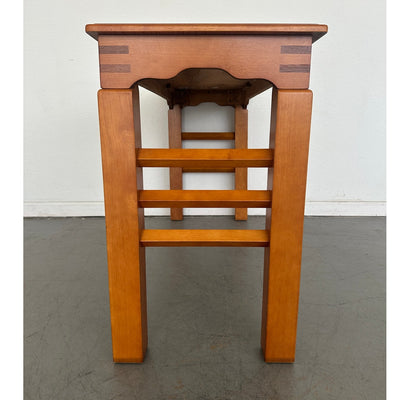Mixed Wood Console Table with Inlay Top