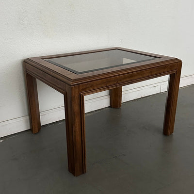 Vintage Drexel Heritage Accolade Collection Glass-Top End Table