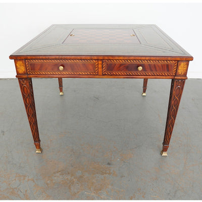 Maitland Smith Green Leather Top Game Table