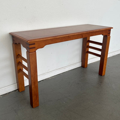 Mixed Wood Console Table with Inlay Top