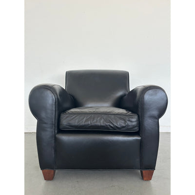 Pottery Barn Manhattan Roll Arm Leather Chair