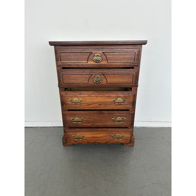 Vintage Broyhill Lenoir House 5-Drawer Oak Dresser