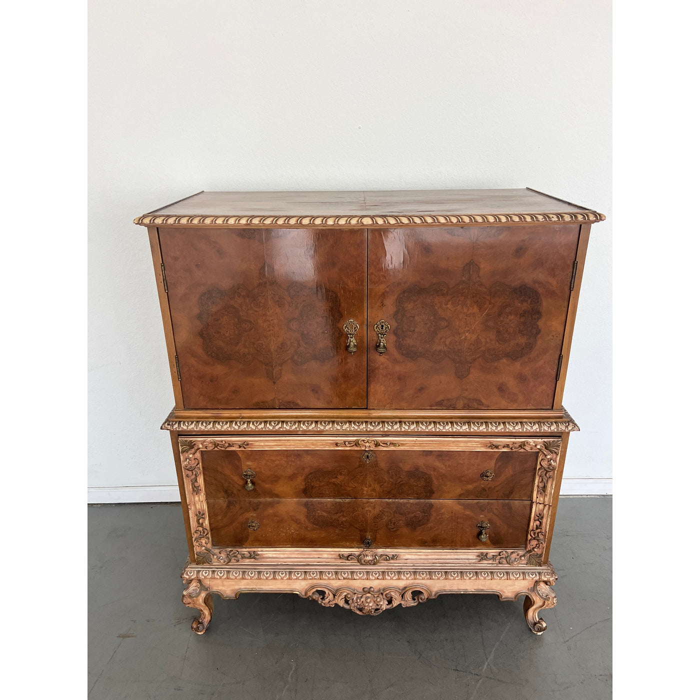 Antique French Rococo Revival Tallboy Chest