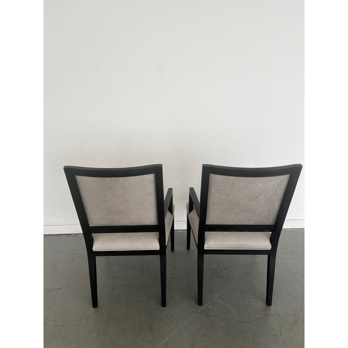 Restoration Hardware French Contemporary Leather Armchairs (Set of 2)