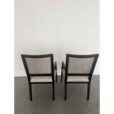 Restoration Hardware French Contemporary Leather Armchairs (Set of 2)