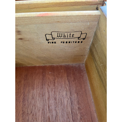 Vintage White Fine Furniture Chest of Drawers with Mirror