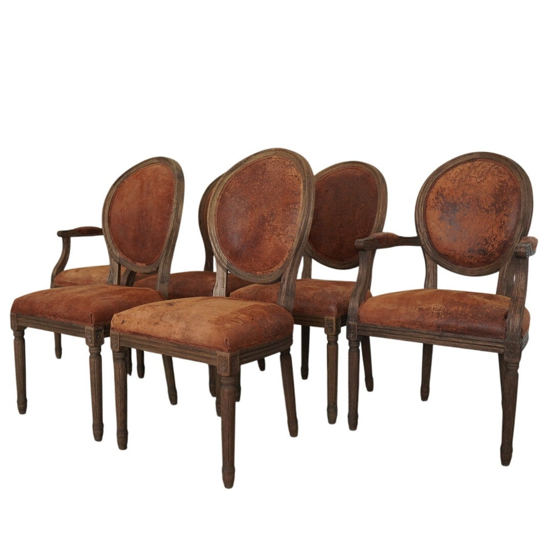 RH Vintage French Round Dining Chairs (Set of 6)