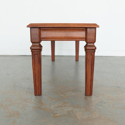 Wood and Travertine Inlay Bench