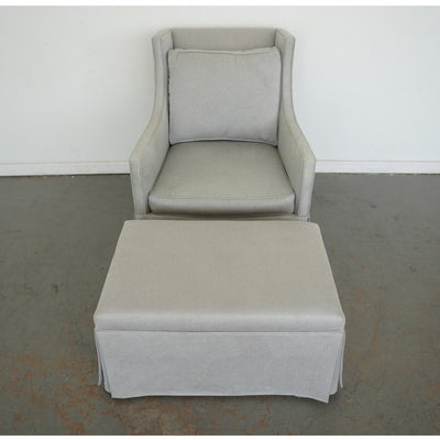 Upholstered Swivel Armchair & Ottoman